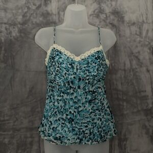 Ann Taylor Babydoll Top Y2K Silk Size 2 Lace Dainty Whimsical Fairy Layers